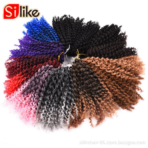 Wholesale3 Freetress  Ombre Curly Crochet Extension Synthetic Kinky Twist Hair Malibob Marley Braiding Hair bob dread braids